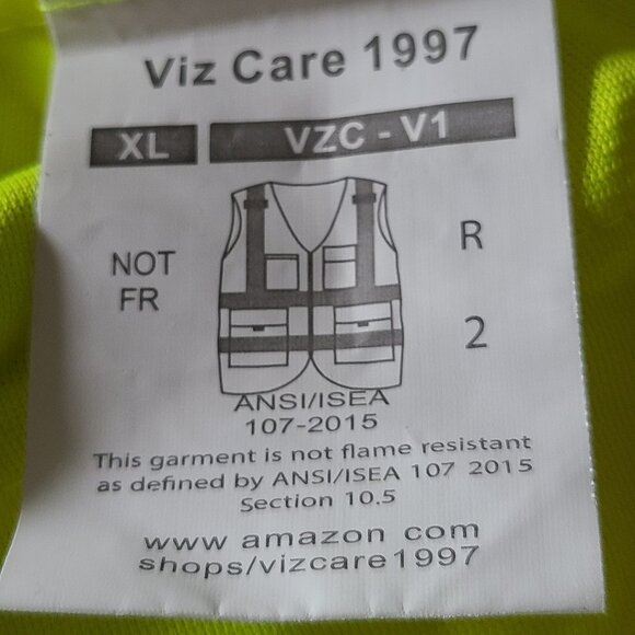 REFLECTVIVE VEST HIGH VISABILITY DAY / NIGHT -NEON YELLOW -ZIPPER FRONT SIZE XL - Picture 11 of 12